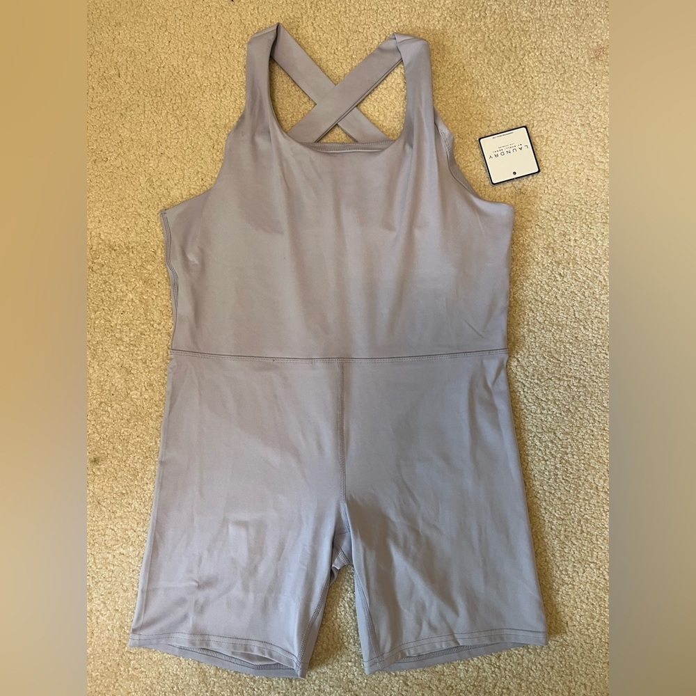 NWOT Laundry By Shelli Lavender Workout Onesie Romper